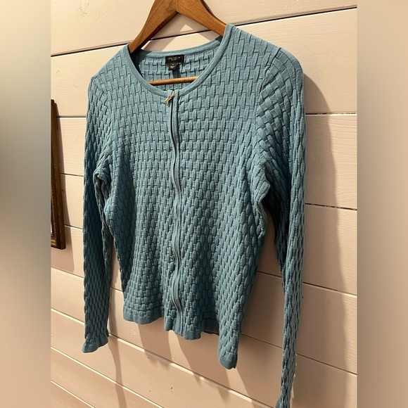 ANN TAYLOR zip up  blue cardigan size S - Picture 7 of 9